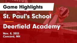 St. Paul's School vs Deerfield Academy Game Highlights - Nov. 8, 2023