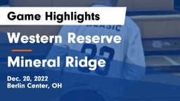 Western Reserve  vs Mineral Ridge  Game Highlights - Dec. 20, 2022