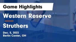 Western Reserve  vs Struthers  Game Highlights - Dec. 5, 2023