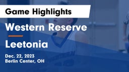 Western Reserve  vs Leetonia  Game Highlights - Dec. 22, 2023