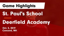 St. Paul's School vs Deerfield Academy  Game Highlights - Oct. 5, 2019