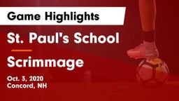 St. Paul's School vs Scrimmage Game Highlights - Oct. 3, 2020