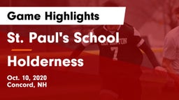 St. Paul's School vs Holderness  Game Highlights - Oct. 10, 2020