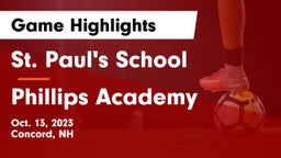 St. Paul's School vs Phillips Academy Game Highlights - Oct. 13, 2023