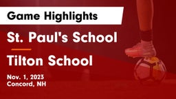 St. Paul's School vs Tilton School Game Highlights - Nov. 1, 2023