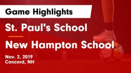 St. Paul's School vs New Hampton School  Game Highlights - Nov. 2, 2019