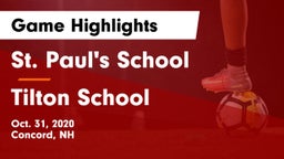 St. Paul's School vs Tilton School Game Highlights - Oct. 31, 2020