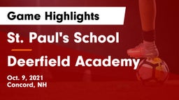 St. Paul's School vs Deerfield Academy  Game Highlights - Oct. 9, 2021