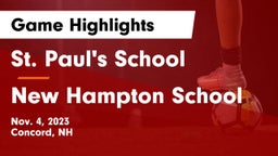 St. Paul's School vs New Hampton School  Game Highlights - Nov. 4, 2023