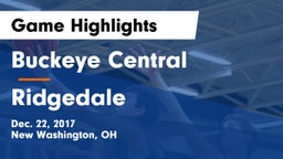 Buckeye Central  vs Ridgedale  Game Highlights - Dec. 22, 2017