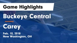 Buckeye Central  vs Carey  Game Highlights - Feb. 10, 2018