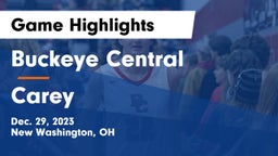 Buckeye Central  vs Carey  Game Highlights - Dec. 29, 2023