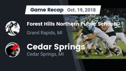 Recap: Forest Hills Northern Public Schools vs. Cedar Springs  2018