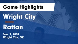 Wright City  vs Rattan Game Highlights - Jan. 9, 2018