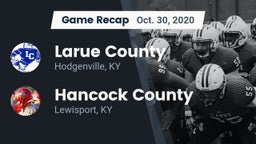 Recap: Larue County  vs. Hancock County  2020