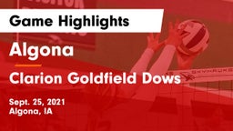 Algona  vs Clarion Goldfield Dows  Game Highlights - Sept. 25, 2021