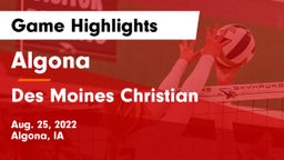 Algona  vs Des Moines Christian  Game Highlights - Aug. 25, 2022