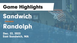 Sandwich  vs Randolph  Game Highlights - Dec. 22, 2023