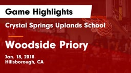 Crystal Springs Uplands School vs Woodside Priory Game Highlights - Jan. 18, 2018