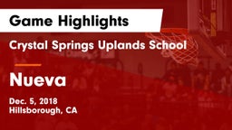 Crystal Springs Uplands School vs Nueva  Game Highlights - Dec. 5, 2018