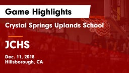 Crystal Springs Uplands School vs JCHS Game Highlights - Dec. 11, 2018