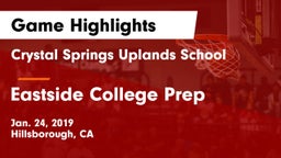 Crystal Springs Uplands School vs Eastside College Prep Game Highlights - Jan. 24, 2019