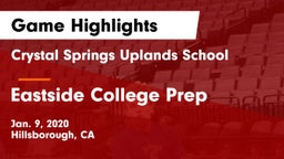 Crystal Springs Uplands School vs Eastside College Prep Game Highlights - Jan. 9, 2020