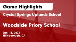 Crystal Springs Uplands School vs Woodside Priory School Game Highlights - Jan. 18, 2023