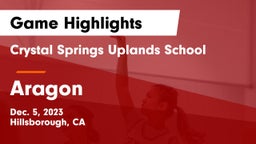 Crystal Springs Uplands School vs Aragon  Game Highlights - Dec. 5, 2023