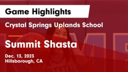 Crystal Springs Uplands School vs Summit Shasta Game Highlights - Dec. 13, 2023