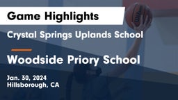 Crystal Springs Uplands School vs Woodside Priory School Game Highlights - Jan. 30, 2024