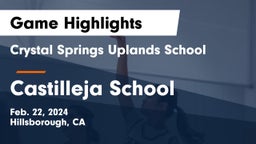 Crystal Springs Uplands School vs Castilleja School Game Highlights - Feb. 22, 2024