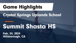 Crystal Springs Uplands School vs Summit Shasta HS Game Highlights - Feb. 24, 2024