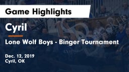 Cyril  vs Lone Wolf Boys - Binger Tournament Game Highlights - Dec. 12, 2019