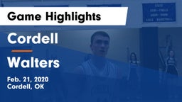 Cordell  vs Walters  Game Highlights - Feb. 21, 2020