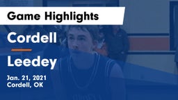 Cordell  vs Leedey  Game Highlights - Jan. 21, 2021