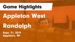 Appleton West  vs Randolph  Game Highlights - Sept. 21, 2019