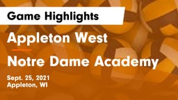 Appleton West  vs Notre Dame Academy Game Highlights - Sept. 25, 2021