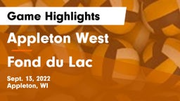 Appleton West  vs Fond du Lac  Game Highlights - Sept. 13, 2022