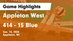 Appleton West  vs 414 - 15 Blue  Game Highlights - Jan. 14, 2024