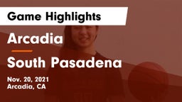 Arcadia  vs South Pasadena  Game Highlights - Nov. 20, 2021