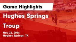 Hughes Springs  vs Troup  Game Highlights - Nov 22, 2016