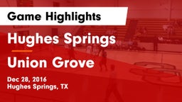 Hughes Springs  vs Union Grove  Game Highlights - Dec 28, 2016