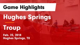 Hughes Springs  vs Troup  Game Highlights - Feb. 23, 2018
