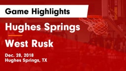 Hughes Springs  vs West Rusk  Game Highlights - Dec. 28, 2018