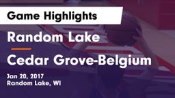 Random Lake  vs Cedar Grove-Belgium  Game Highlights - Jan 20, 2017