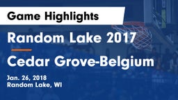 Random Lake  2017 vs Cedar Grove-Belgium  Game Highlights - Jan. 26, 2018
