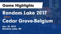 Random Lake  2017 vs Cedar Grove-Belgium  Game Highlights - Jan. 25, 2019