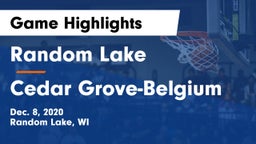 Random Lake  vs Cedar Grove-Belgium  Game Highlights - Dec. 8, 2020