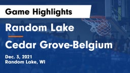 Random Lake  vs Cedar Grove-Belgium  Game Highlights - Dec. 3, 2021